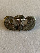 Old VTG Orig. WWII US Army Paratrooper Military Sterling Silver Wings Jump Pin picture