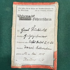 Original VTG before WWII Military pilot's driving license 1939