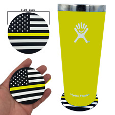 DL4-04 Thin Gold Line Dispatcher American Flag Silicone Coaster for drinks yello picture