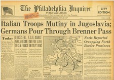 7-1943 July 28 Italian troops mutiny Mussolini ousted Churchill warns Fascists