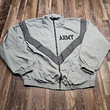 Vintage Army Jacket Mens Medium Gray Full Zip Windbreaker Fitness Military picture