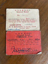 US Navy Sailor General Duty Cards U.S.S. Rigel Set of 2 (*76) picture