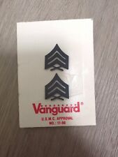 Vanguard Army Master Sergeant Chevron Black Subdued Metal Rank Insignia - 2 Pins picture