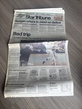 1987 Star Tribune Bad Trip Twins Down 3-2 World Series Newspaper
