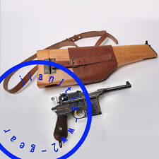 WW2 GERMAN MAUSER WOOD SHOULDER HOLSTER C96 BROOMHANDLE WWII BUTT picture