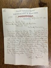 1873 - Gen. LOUIS WAGNER- Handwritten Letter-The Army of The Cumberland Veterans picture