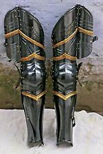 18 Ga Steel Antique Medieval Knight Black Warrior Gothic Leg Set Armor greaves picture