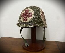WWII US ARMY 4 PANEL M1 COMBAT MEDIC HELMET - FRONT SEAM / D-DAY / COMPLETE picture
