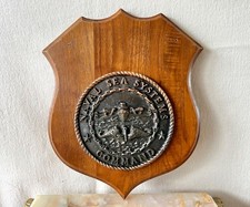 Vintage U.S. Navy NAVSEA Naval Sea Systems Command Metal & Wood Shield Plaque