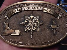 U.S. Army Intelligence Center School Ft. Huachuca AZ bronze belt buckle LTD Ed. picture