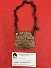 Antique Civil War Era Forestry Service Memory Tree Tag Charles T. Balknap 1884