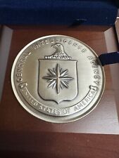 Vintage CIA Honorable Service Challenge Coin Fine Silver Authentic Wooden Box picture