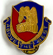 Military Army Above the Best Aviation School Eagle Crest Double Pin Back VTG picture