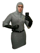 BUTTED ALUMINIUM CHAIN MAIL SHIRT |  HAUBERGEON VIKING MEDIEVAL ARMOR picture