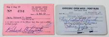 2 MILITARY OFFICERS OPEN MESS ID CARDS-FORT KNOX, KENTUCKY & FORT BLISS, TEXAS picture
