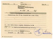 German Third Reich Document Heer Paymaster Receipt Eagle Stamp From 1943 picture