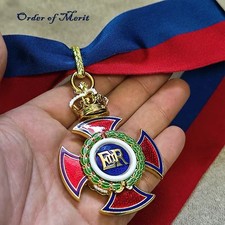 British Order of Merit Replica Medal with Sash Elizabeth II Version ER Emblem
