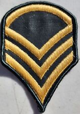 Vtg US Army E-6 Staff Sergeant Gold Green Embroidered Military Patch Insignia 4