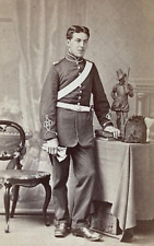 RARE BRITISH ARMY VOLUNTEER ARTILLERY OFFICER 5TH CORPS DURHAM CDV PHOTO c1865 picture