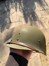 LATE WW2 M1 HELMET LINER, ORIGINAL PAINT AND WEBBING picture