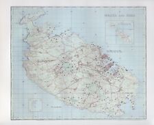 MALTA & GOZO ALLIED ANTI AIRCRAFT DEFENCES MEDITERRANEN 1943 MOUNTED WAR MAP picture