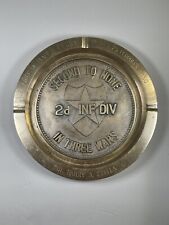 2nd Infantry Division (2ID) Brass Ashtray (Inscribed To Col. H. A. Stella, 1966) picture