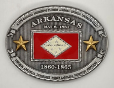 State of Arkansas Flag Belt Buckle picture