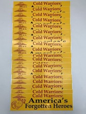 Cold Warriors: America’s Forgotten Heroes Lot of 19 Unused Bumper Stickers