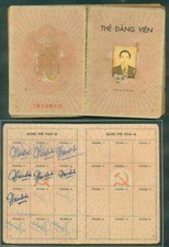 Vietnam 1988 Communist Party Membership Card Thẻ Đảng Viên & His Monthly fee B