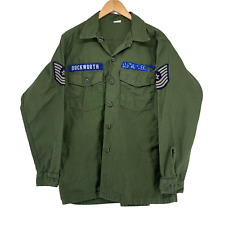 Vintage 1960s OG - 107 US Air Force Military Veitnam Uniform Button Up Shirt picture