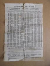 1884 Louisiana State Lottery Broadside New Orleans Confederates Beauregard Early picture