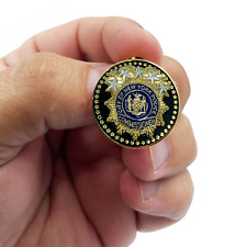 BL9-017 NYPD Commissioner Lapel Pin as seen on Blue Bloods real 24KT Gold and Si picture