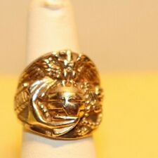 Beautiful 10K Gold USMC Marine Corp Ring Eagle Globe Anchor 17.7 Grams picture