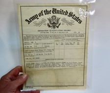Military Ephemera: World War II Army Separation Qualification Laminated Document