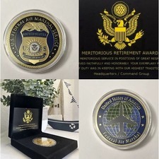 U S Federal Air Marshal Challenge Coin With Retirement Award