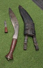 Vintage WWII Allied Steel Kukri Knife Forged 23oz. w/Scabbered & Chakmak