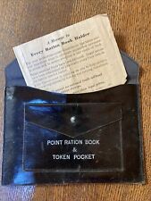 Lot of WWII War Ration Stamp Books w/extra doc & Original Leather Carrying Pouch picture