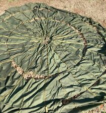 12 FOOT DIAMETER CARGO PARACHUTE MILITARY OD GREEN 1985 VINTAGE picture