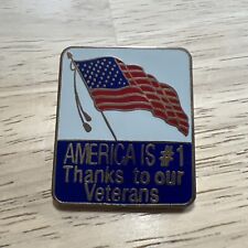 Lapel Pin America Is #1 Thanks To Our Veterans USA Flag Enamel 1