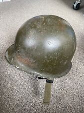 M1 Helmet WWII with Chinstrap Steel Pot WW2 Army USMC USGI Front Seam picture
