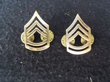 US ARMY SARGEANT FIRST CLASS Rank Dress Collar Pin Medal picture