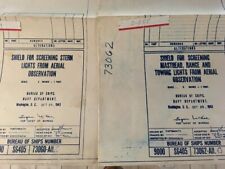 2 BUSHIPS plans SHIELDS for SCREENING various LIGHTS on US Navy ships 1943  picture