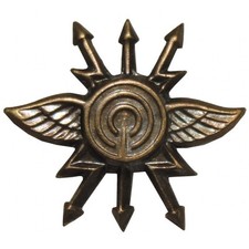 CZECHOSLOVAKIAN ARMY UNIFORM BADGES SIGNAL RADAR COMMUNICATIONS PINS WITH WINGS