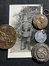 WWI Imperial German Army Lot Pocket Mirror Belt Buckle Medal Award Kaiser Photo picture