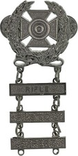 US ARMY Expert Shooting Silver Badge Pistol Rifle MARKSMAN Qualification 3 Bars