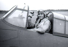 World War II WWII Photo B&W Fighter Pilot Jet Light Uniform c.1940s 3