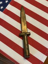 1945 ETO WW2 TRENCH ART 20mm U.S. Navy BRASS SHELL HANDMADE KNIFE Fairbairn Typ picture