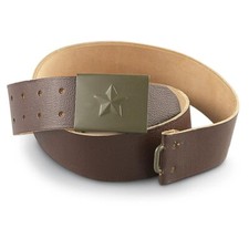 Czech Military Leather Belt & Buckle Cold War USSR Soviet Star Army Uniform SM