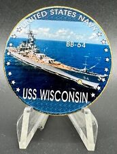 Vintage USN U.S. Navy USS Wisconsin (BB-64) Generic Military Challenge Coin picture