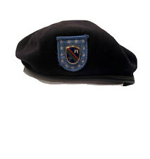 U.S. Military  Beret DSCP Garrison Collection Army Black Wool Hat Cap Sz 7-1/4 picture